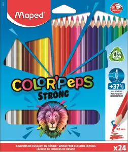 24 crayons de couleur Color’Peps Strong Boîte métal - MAPED