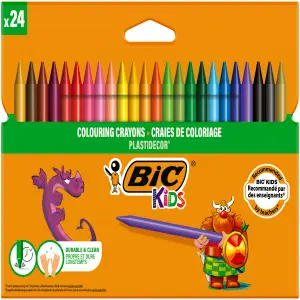 Craies de coloriage Kids Plastidecor Pack de 24 unités - BIC