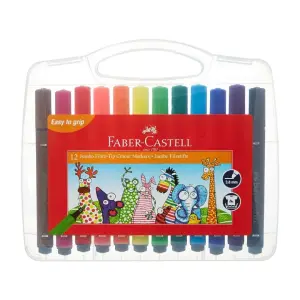 12 marqueurs de couleur à pointe en fibre Jumbo - FABER CASTELL