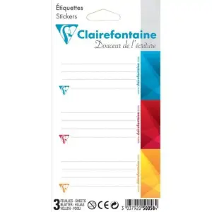 Étiquettes adhésives 3 planches 75X100 3 visuels assortis - CLAIREFONTAINE