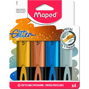4 surligneurs pailletés métalliques - MAPED