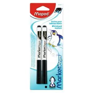 2 marqueurs effaçables noirs - MAPED