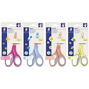 Ciseaux artisanaux droitier Noris couleurs pastel assorties 14cm - STAEDTLER