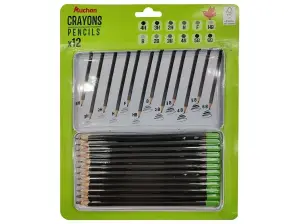 Crayons graphite de 4H à 6B en boîte métal x12