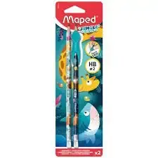 Crayons à papier HB x2 Jungle Fever + guide-doigts enfant - MAPED