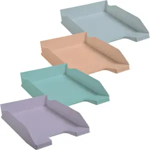 Bloc de rangement à courrier porte étiquette 4 couleurs pastel blush - EXACOMPTA