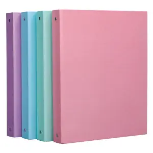 Classeur 4 anneaux pastel 4 couleurs 40mm - AUCHAN