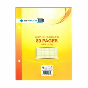 Feuilles doubles jaunes 80p 17x22 cm 60g