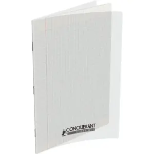 Cahier Conquérant classique agrafé 140p A4 90g Seyès polypro incolore