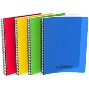 Cahier Conquérant Intégrale A4 100P Seyès 90g Polypro Couleurs Assorties