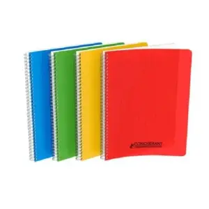 Cahier Conquérant Intégrale A4 180P Seyès 90g Polypro Couleurs Assorties