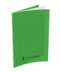 Cahier Conquérant 7 agrafes 192p 17x22 cm 70g Seyès polypro couleurs