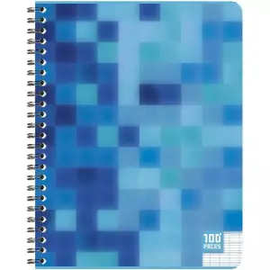 Cahier reliure intégrale 100p 17x22 cm 5x5 90g PEFC 4 couleurs AUCHAN