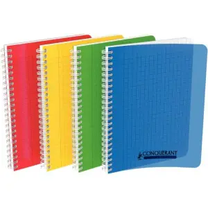 Cahier Conquérant classique intégral 100p 17x22 cm 90g Seyès polypro assorti