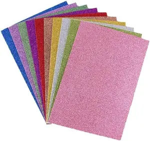 Feuilles mousse EVA pailletée non adhésive A4 couleurs mixtes x10