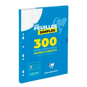 Feuille simple blanche perforee a4 300p 90g clair