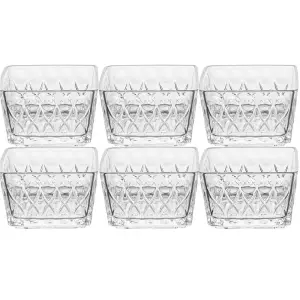 Bols carrés en verre gravé 6x350 ml