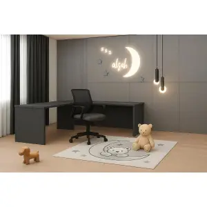 Bureau simple anthracite/blanc 1070x600x700cm