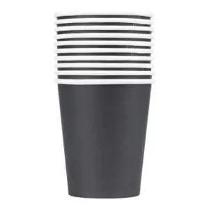 10 Gobelets En Papier Noirs Modus Vivendi 250Ml