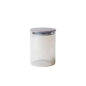 Bocal En Verre + Couv En Bambou 10X13Cm Hb3302-1