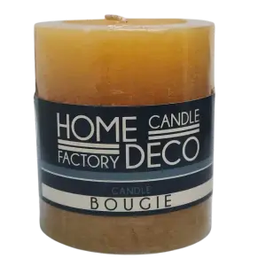 Bougie pilier rustique jaune 80x68mm