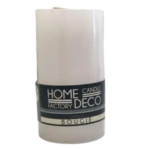 Bougie pilier rustique blanche 130x68mm