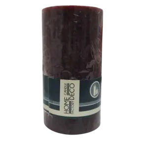 Bougie pilier rustique rouge 130x68mm