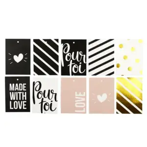 10 Etiquettes Sac Cadeau Festif 10*0,1*7Cm M36
