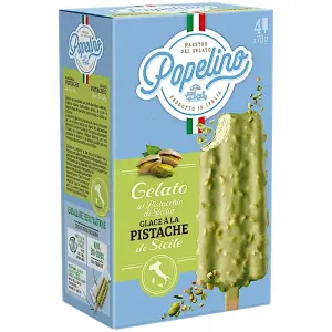Popelino bâtonnets de glace pistache de sicile 4x78g