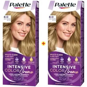 Coloration Intensive Color Creme 8-0 Light Blonde et la 2ème à -50% - PALETTE