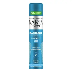Déodorant spray pour homme bacti-pur zinc 200 ml - NARTA HOMME