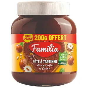 Pâte à tartiner au cacao et aux noisettes 800g - FAMILIA