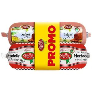 Salami 380g + mortadelle aux fines herbes 350g - DINDY