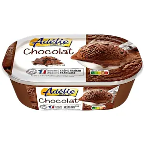 Intermarché - Adélie bac de crème glacée chocolat 595g