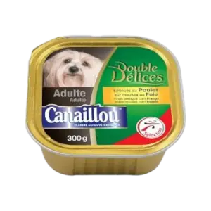 Intermarché - Emincés au poulet en gelée aux légumes pour chien 300g - CANAILLOU