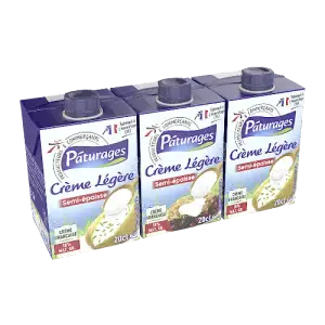 Intermarché - Crème légère semi-épaisse 18% MG 3x20cl - PÂTURAGES