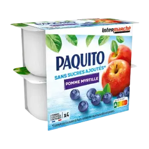 Intermarché - Purée de fruits pomme myrtille 4x100g - PAQUITO