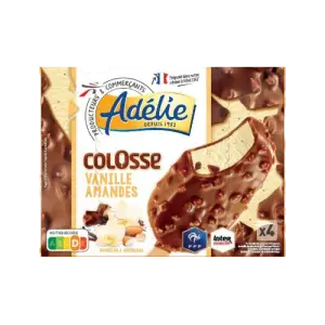 Intermarché - Adélie colosse glace vanille amandes x4 328g