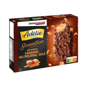 Intermarché - Adélie bâtonnet de glace caramel au beurre salé x4 251g