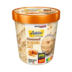 Intermarché - Adélie pot de crème glacée caramel au beurre salé 400g