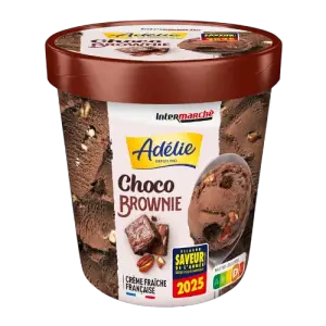 Intermarché - Adélie pot de crème glacée chocolat brownies 366g