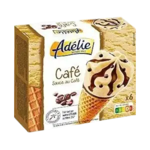 Intermarché - Adélie cornet de glace sauce au café x6 422g