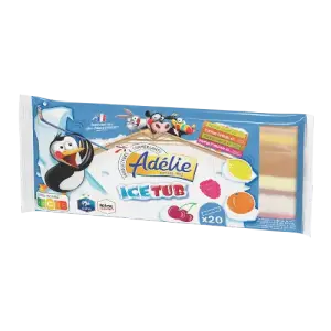 Intermarché - Adélie glace Ice Tub goûts fruit x20 816g