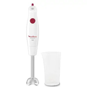 Mixeur plongeant DD121110 2 lames pieds inox blanc 350W - MOULINEX