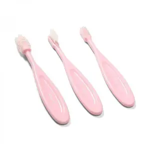 Lot de 3 Brosses à Dents pour Enfant - Rose - Conception Ergonomique