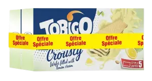 Gaufrettes fourrées à la crème citron Crousty x2 le 2ème paquet à -50% - TOBIGO