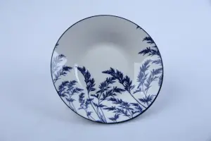 Assiette à soupe 20 cm – Collection Herbier Indigo