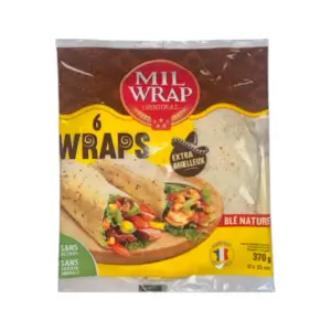 Wrap de blé nature 6 pièces 370g - MIL WRAP