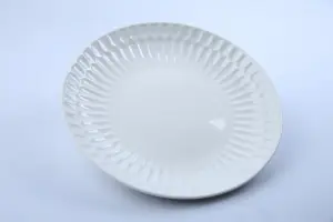 Assiette plate ronde en porcelaine blanche 30,5 cm