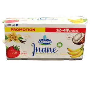 Yaourt ferme aux arômes de fruits Jnane 12+4 gratuits x110g - CHERGUI